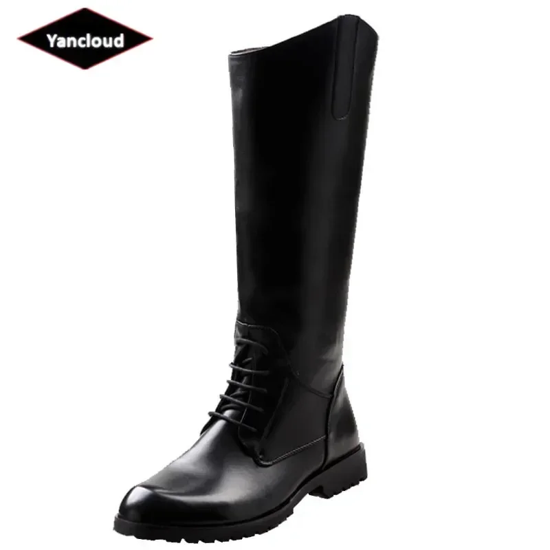 Men'S Shoes Low Top - Men's Soft Leather Knee High Boots