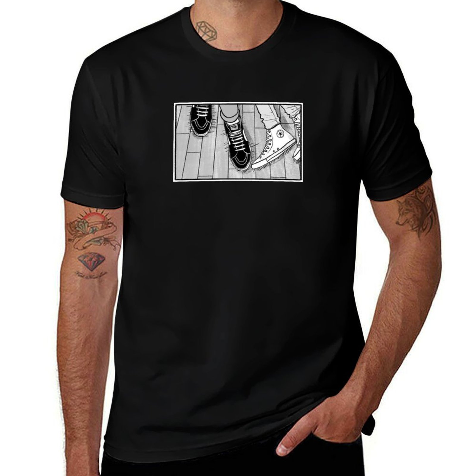 Men Shoes Louboutin - Heartstopper Shoes T-Shirt blacks Louboutins man