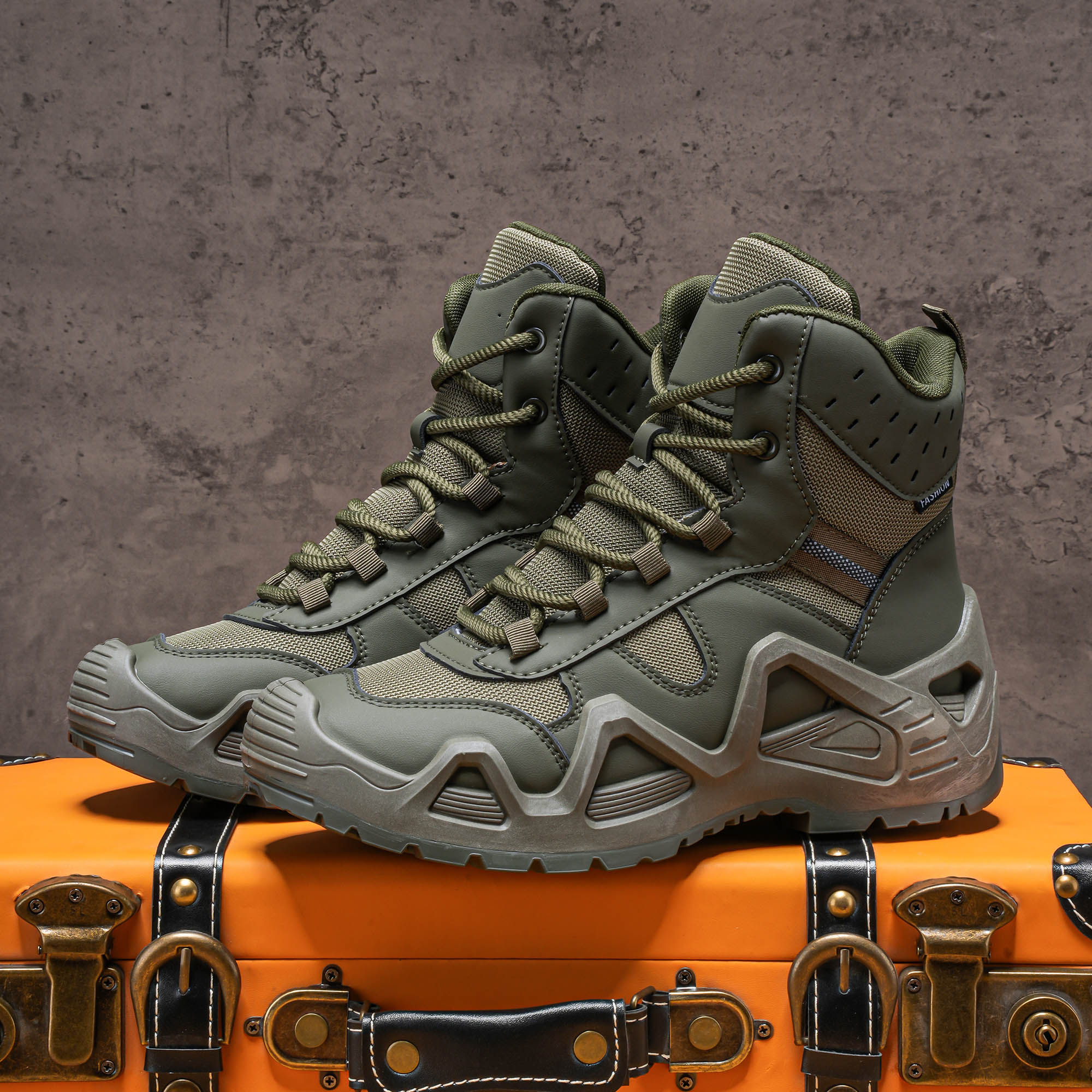 Men'S Shoes No Laces - Men's high top boots, hiking boots,