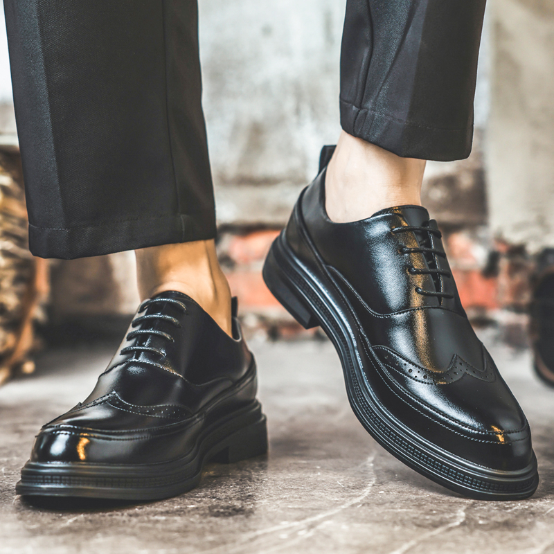 Men's Height Increasing Leathe - Oxford Brogue Leather 评论和价格