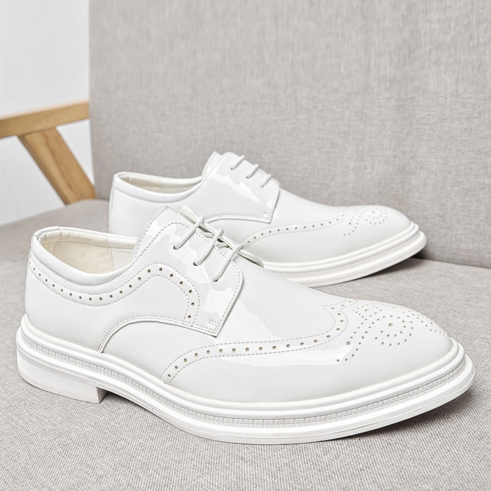 White Men's Dress Shoes Classi - Oxford Brogue Leather 评论和价格