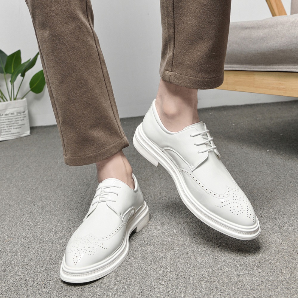 White Men's Dress Shoes Classi - Oxford Brogue Leather 评论和价格