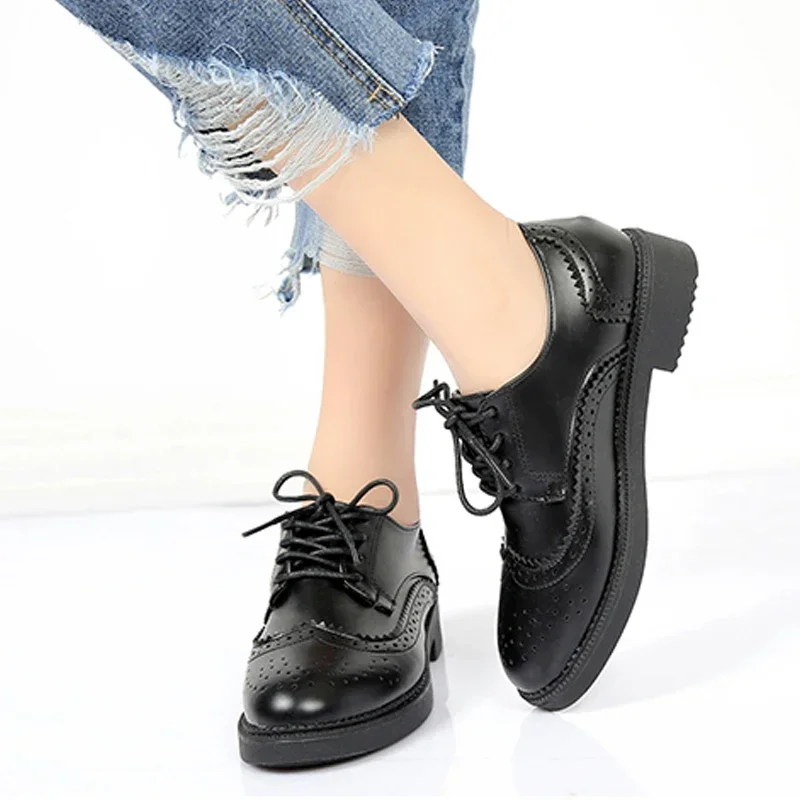 2025 Autumn Women Oxford Flats - Oxford Brogue Leather 评论和价格