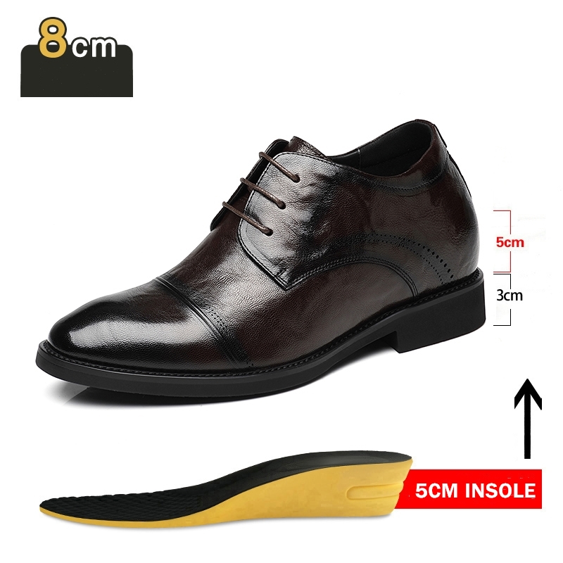 Man Elevator Shoes Business Dr - Oxford Brogue Leather 评论和价格