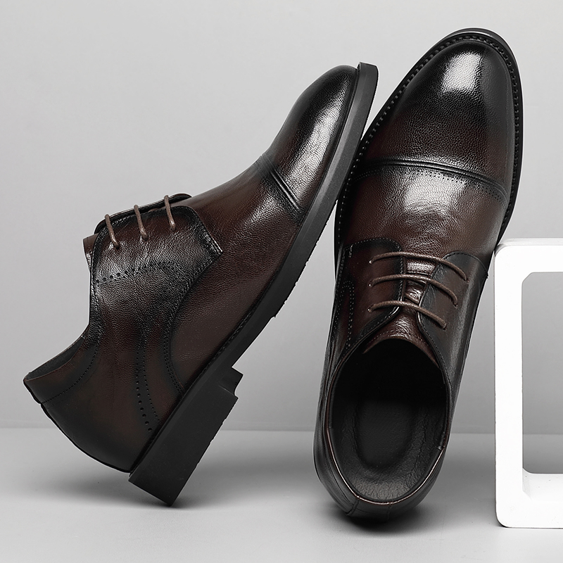 Man Elevator Shoes Business Dr - Oxford Brogue Leather 评论和价格