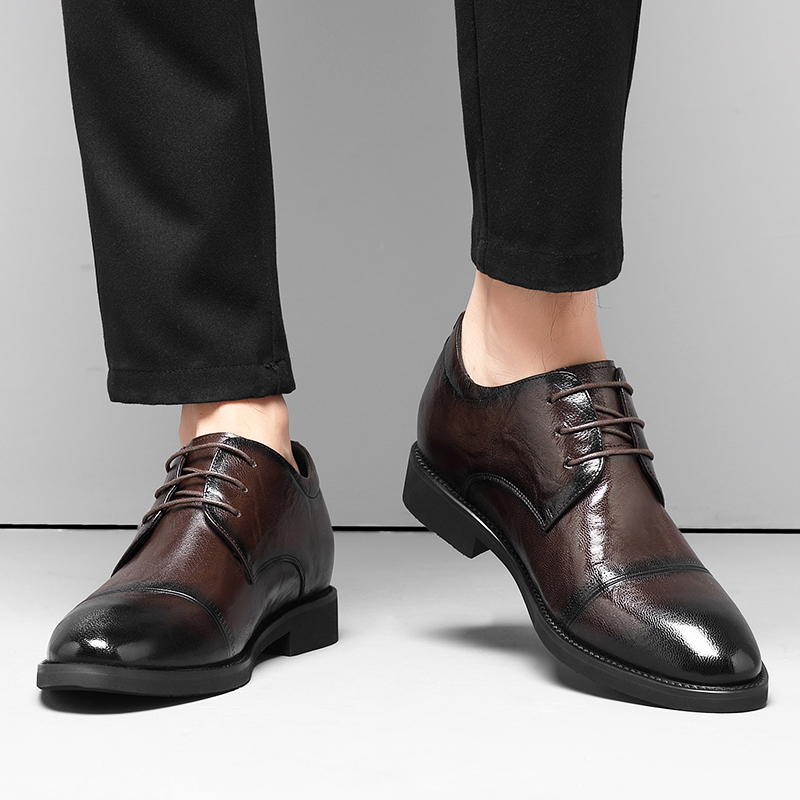 Man Elevator Shoes Business Dr - Oxford Brogue Leather 评论和价格