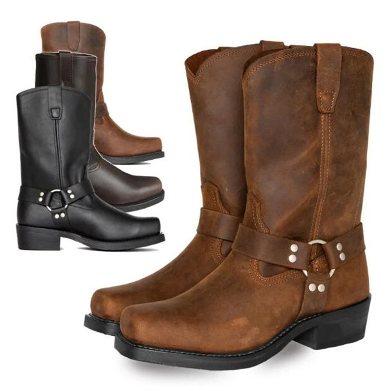 Luxury Retro Cowboy Boots Men  - Chelsea Boots Suede 评论和价格