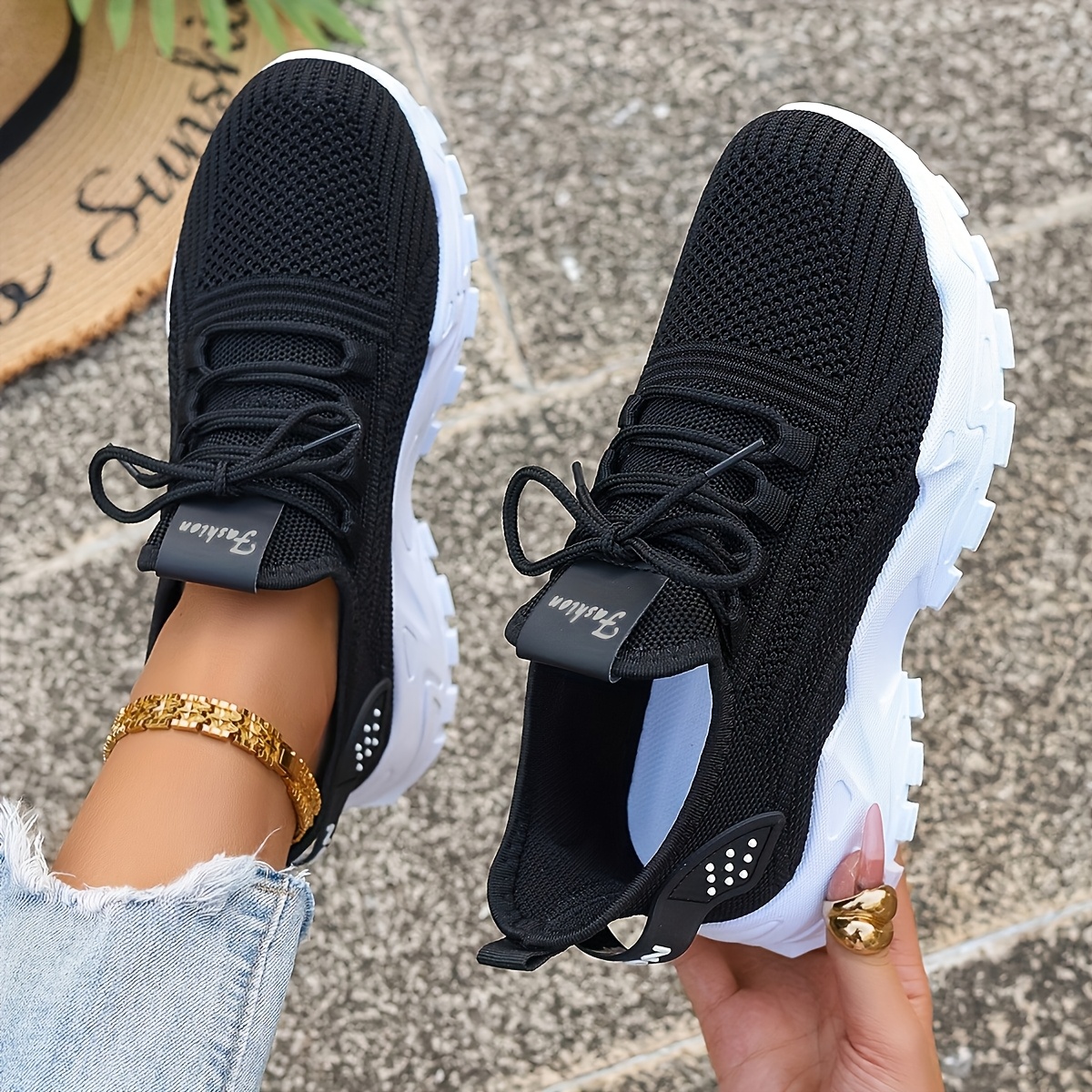 Breathable Knit Sneakers Fashi - Men'S Shoes No Laces 评论和价格