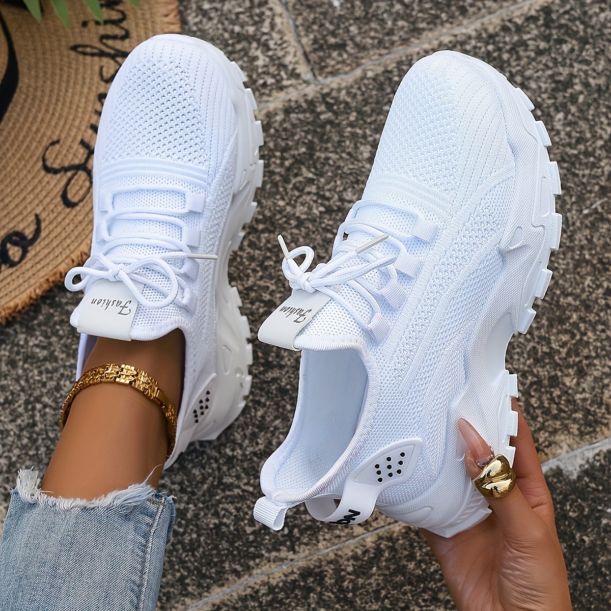 Breathable Knit Sneakers Fashi - Men'S Shoes No Laces 评论和价格