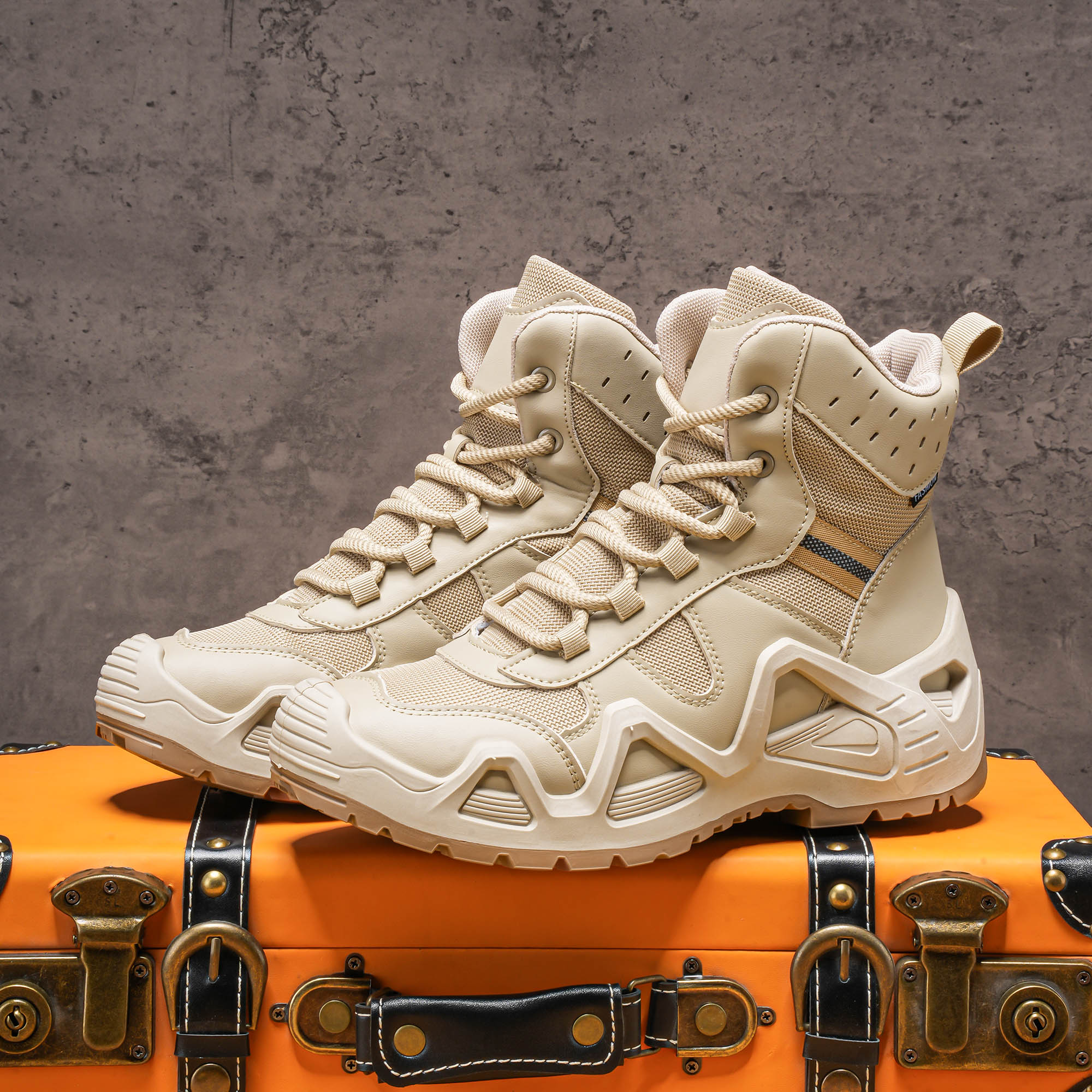 Men's high top boots, hiking b - Men'S Shoes No Laces 评论和价格