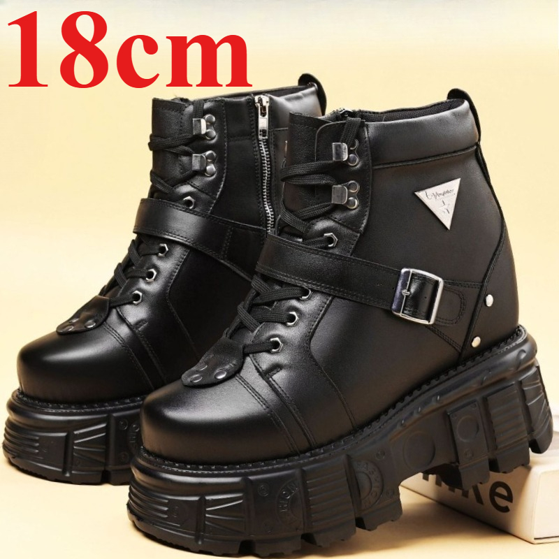 Genuine Leather Motorcycle Boo - Men'S Shoes No Laces 评论和价格