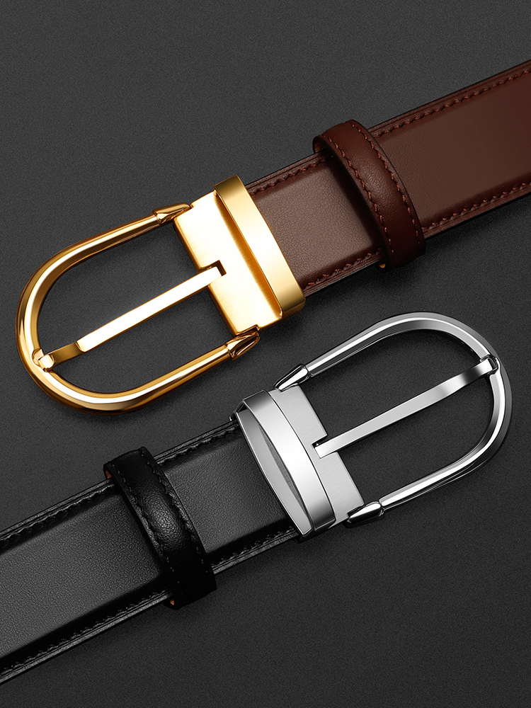 Mens belt buckle belt cowhide  - Men'S Shoes With Jeans 评论和价格