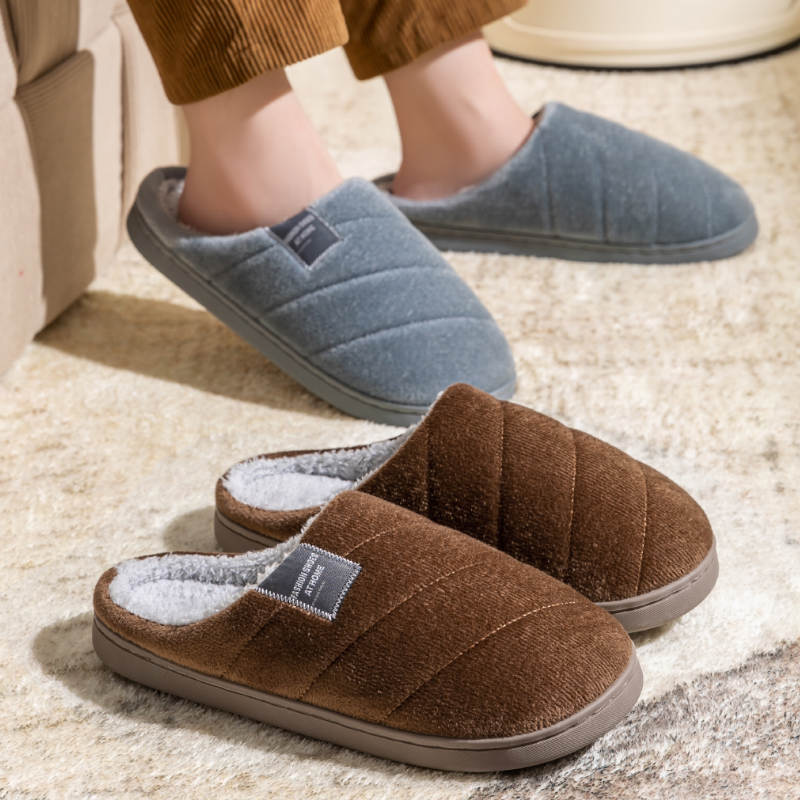 Men's Winter Plush Slippers -  - Men'S Shoes With Memory Foam 评论和价格
