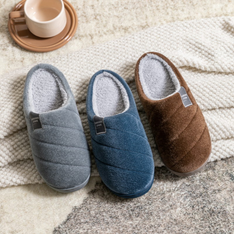 Men's Winter Plush Slippers -  - Men'S Shoes With Memory Foam 评论和价格