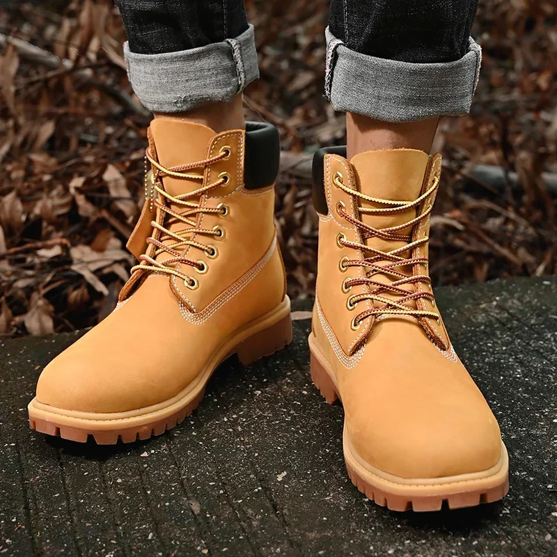 Boots Men High Top Boots High  - Men'S Shoes No Laces 评论和价格